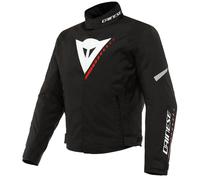 Dainese Veloce D-Dry Chaqueta textil de la motocicleta, negro-blanco-rojo, tamaño 48