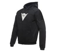DAINESE - Daemon-X Safety Hoodie Full Zip, Sudadera de Moto de Tela, Protectores de Hombro y Codo, Chaqueta de Moto para Hombre, Negro/Blanco, 52