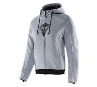 DAINESE - Daemon-X Safety Hoodie Full Zip Wmn, Sudadera Con Cremallera Y Capucha, Forro Interior De Felpa, Mujer, Gris-Melange, 50