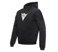 Dainese - Daemon-X Safety Hoodie Full Zip, Sudadera de Moto de Tela, Protectores de Hombro y Codo, Chaqueta de Moto para Hombre, Negro/Negro/Blanco, 58