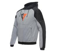 Dainese - Daemon-X Sudadera de seguridad con capucha y cremallera completa, de tela, con protectores de hombros y codos, gris/negro/rojo, 52