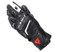 Dainese - Carbon 4 Long Lady Gloves, Guantes Moto Largos, Deportivos, en Piel, con Protecciones de Carbono en los Nudillos, Mujer, Negro/Negro/Blanco, M