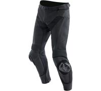 Dainese Delta 4 Pantalones perforados de cuero de motocicleta, negro, Talla 58