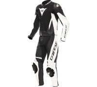 Dainese Demon Sprint Traje de cuero de moto de dos piezas, Negro/Blanco/Blanco, Talla 56