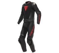 Dainese Demon Sprint Traje de cuero de moto de dos piezas, negro/negro/rojo, Talla 62