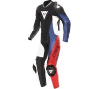 Dainese Demon Sprint Traje de cuero de moto perforado de una sola pieza, Negro/Blanco/Rojo, Talla 60