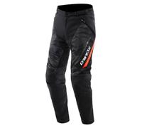 DAINESE - Drake 2 Super Air Tex Pants, Pantalones de Moto de Malla, Ventilados y Ligeros, con Protectores Extraíbles, Negro/Antracita/Rojo-Fluo, 44