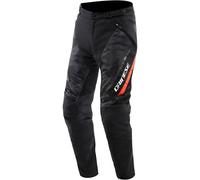 Dainese - Drake 2 Super Air Tex Pants, Pantalones de Moto de Malla, Ventilados y Ligeros, con Protectores Extraíbles, Hombre, Negro/Antracita/Rojo-Fluo, 52