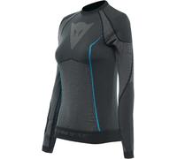 Dainese Dry LS Lady, Camiseta Manga Larga Moto, Mujer, Negro/Azul, XS/S