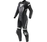 Dainese Fulminea Traje de cuero de moto de 2 piezas para mujer, Negro/Blanco, Talla Short 47