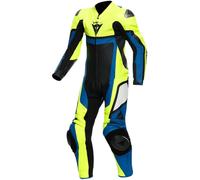 Dainese Gen-Z Traje de cuero para niños perforado de una pieza, Azul/Amarillo, Talla 164