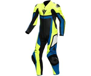 Dainese Gen-Z Traje de cuero para niños perforado de una pieza, Azul/Amarillo, Talla 164