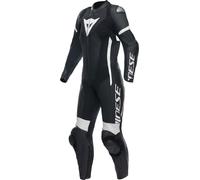 Dainese Grobnik S26 Traje de cuero para mujer perforado de una sola pieza, Negro/Negro/Blanco, Talla 38