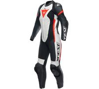 Dainese Grobnik Traje de cuero de motocicleta para damas de 1 pieza, negro-blanco-rojo, tamaño 42 para Mujer