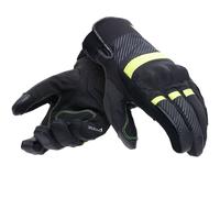 Dainese - Fulmine D-Dry® Gloves, Guantes de Invierno para Moto, Protectores de Nudillos, Guantes con Acolchado Térmico, Pantalla Táctil, Hombre, Negro/Amarillo Fluo/Gris Hierro, M