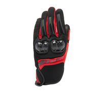 Dainese - Guantes Mig 3 Air Tex, Guantes de Moto de Verano, Malla ventilada para transpirabilidad, Protectores de Tobillo de TPU, Ligeros y cómodos, Negro/Rojo, M