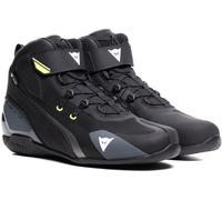 Dainese Herian D-WP Zapatos de moto impermeables, negro/amarillo neón, Talla 44