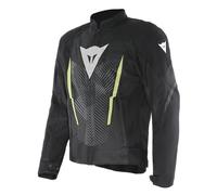 DAINESE - Herosphere Air Tex Jacket, Chaqueta De Moto De Tejido, Ventilada Y De Verano, Hombre, Negro/Blanco/Amarillo-Fluo, 58