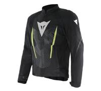Dainese - Herosphere Air Tex Jacket, Chaqueta de Moto de Tejido, Ventilada y Veraniega, Negro/Blanco/Amarillo-Fluo, 54