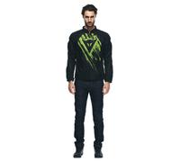 Dainese - Air Graphics Tex Jacket, Chaqueta de Moto de Verano, Ventilada y Ligera, con Protectores Suaves en Hombros y Codos, Hombre, Negro/Amarillo Fluo Asfalto, 52
