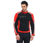 Dainese Hydraflux 2 Air D-Dry Jacket, Chaqueta Moto Impermeable, Hombre, Negro/Rojo Lava, 52