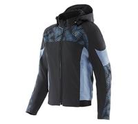 Dainese - Ignite 2 Tex Jacket Wmn, Chaqueta De Moto De Tela Con Capucha, Mujer, Negro/Azul Mirage, 40