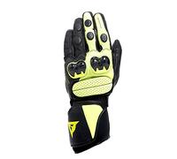 Dainese Impeto D-Dry Gloves, Guantes de Cuero para Moto de Turismo, para Hombres y Mujeres, Negro/Amarillo Fluo, XXXL