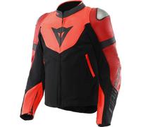 Dainese Iperattiva Chaqueta de moto Piel/Textil, negro-rojo, tamaño 46 para Hombres