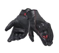 Dainese - Karakum Ergo-Tek Magic Connection Gloves, Guantes Moto Verano, Guantes Hombre Tejido Ventilado y Elástico, Palma Cuero, Protectores Nudillos, Negro/Negro, S