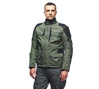 Dainese - Ladakh 3L D-Dry Jacket, Chaqueta Impermeable para Moto de Turismo, Protectores de Hombros y Codos, 4 Estaciones, Chaqueta de Moto para Hombre, Verde Militar/Negro, 56