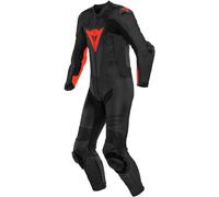 Dainese Laguna Seca 5 Traje de cuero de motocicleta perforado de una pieza, negro-rojo, tamaño 60