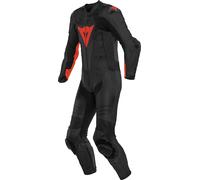 Dainese Laguna Seca 5 Traje de cuero de motocicleta perforado de una pieza, negro-rojo, tamaño 60