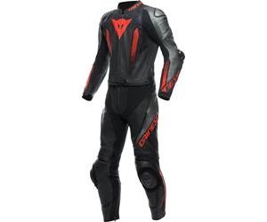 Dainese Laguna Seca 5, traje de cuero 2pcs. perforado 50 male Negro/Gris/Rojo Neón
