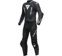 Dainese Laguna Seca 5 Traje de cuero de motocicleta de 2 piezas, Negro/Blanco, Talla 58