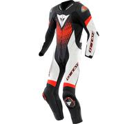 Dainese Laguna Seca 6 S26, traje de cuero 1ud. perforado 54 male Negro/Blanco/Rojo Neón