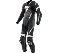 Dainese Laguna Seca 6 Traje de cuero para moto de 1 pieza, Negro/Blanco, Talla 52