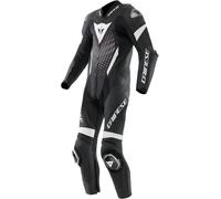 Dainese Laguna Seca 6 Traje de cuero para moto de 1 pieza, Negro/Blanco, Talla Short 61