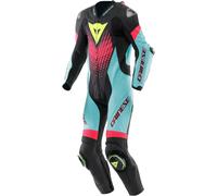 Dainese Laguna Seca 6, traje de cuero 1ud. perforado 48 male Negro/Azul Claro/Fucsia