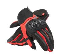 Dainese - Mig 3 Air Gloves, Guantes de Moto de Verano, Tejido Ventilado, Protectores de Nudillos, Pantalla Táctil, Hombre, Negro/Rojo Lava, XXL