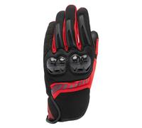 Dainese - Mig 3 Air Gloves, Guantes de Moto de Verano, Tejido Ventilado, Protectores de Nudillos, Pantalla Táctil, Hombre, Negro/Rojo Lava, S