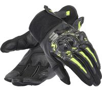 Dainese - Mig 3 Unisex Gloves, Guantes de Cuero para Moto, Protectores de Nudillos, Compatibilidad con Pantalla Táctil, para Hombres y Mujeres, Negro/Antracita/Amarillo Fluo, S