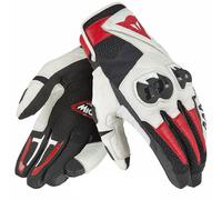 Dainese Mig C2 Guantes de la motocicleta, Negro/Blanco/Rojo, Talla 2XL