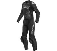 Dainese Mirage Traje de cuero de motocicleta de dos piezas para mujer, Negro/Blanco, Talla 50