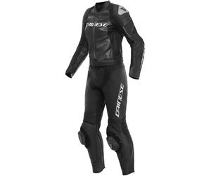 Dainese Mirage Traje de cuero de motocicleta de dos piezas para mujer, negro-blanco, tamaño 48