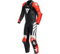 Dainese Mugello 3 D-Air Mono de moto de 1 pieza perforado, negro-blanco-rojo, tamaño 64 para Hombres