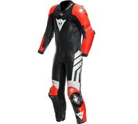 Dainese Mugello 3 D-Air Mono de moto de 1 pieza perforado, negro-blanco-rojo, tamaño 50 para Hombres
