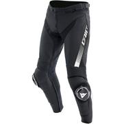Dainese Super Speed Pantalones de cuero de motocicleta, negro-blanco, tamaño 58 para Hombres