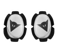 Dainese - Pista Knee Slider, Rodillera de Poliuretano para Moto, Rodilleras para Moto, Contacto Uniforme con Pista y Asfalto, Deslizadera para Moto con Cierre de Velcro, Blanco/Negro