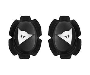 Dainese - Pista Knee Slider, Rodillera de Poliuretano para Moto, Rodilleras para Moto, Contacto Uniforme con Pista y Asfalto, Deslizadera para Moto con Cierre de Velcro, Negro/Blanco