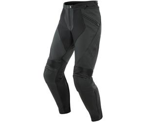 Dainese Pony 3 Pantalones de cuero de motocicleta perforada, negro, Talla 56
